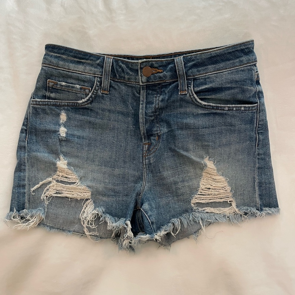 J Brand Distressed Denim Buttom Fly Shorts